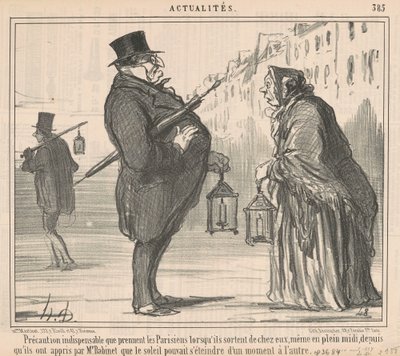Tärkeä varotoimi, jonka pariisilaiset ottavat... tekijältä Honoré Daumier