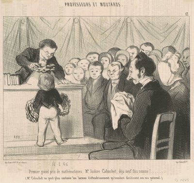Ensimmäinen matematiikan pääpalkinto, M. Cabuchet tekijältä Honoré Daumier
