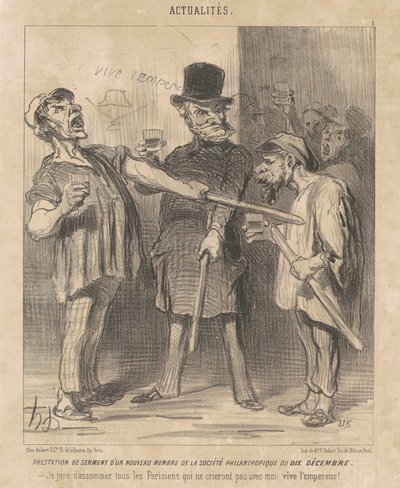 Edu ... jäsenelle ... 10. joulukuuta ... tekijältä Honoré Daumier