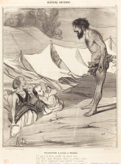 Ulyssen esitys Nausicalle tekijältä Honoré Daumier