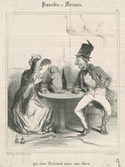 Joka rakastaa Bertrandia, rakastaa koiraansa tekijältä Honoré Daumier