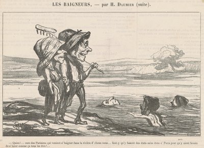 Quien! ... Pariisilaisten ydin, joka tuli kylpemään ... tekijältä Honoré Daumier