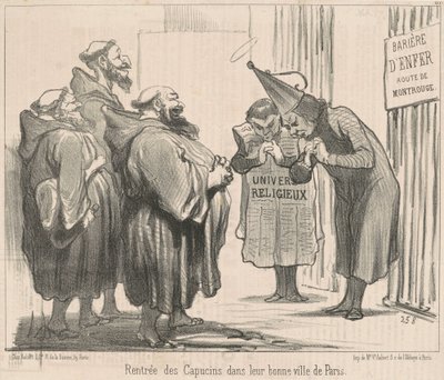 Kapusiinien paluu Pariisiin tekijältä Honoré Daumier