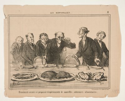 Tiedemiesten kokous, joka ehdottaa tekijältä Honoré Daumier
