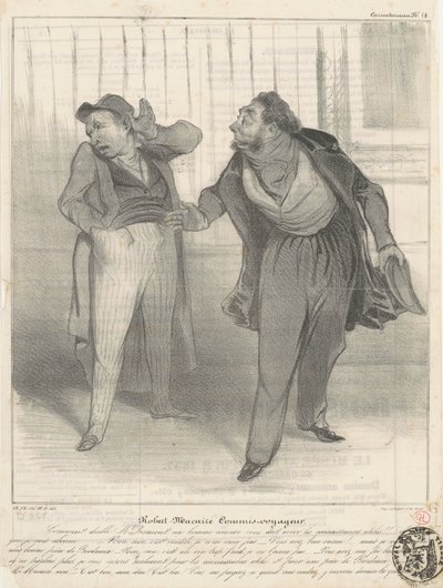 Robert Macaire matkavirkailija tekijältä Honoré Daumier