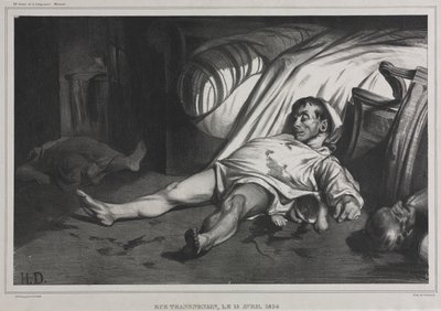 Rue Transnonain, 15. huhtikuuta 1834, 1834. tekijältä Honoré Daumier