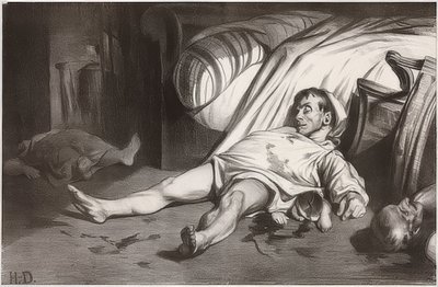 Rue Transnonain, 15. huhtikuuta 1834. 1834 tekijältä Honoré Daumier