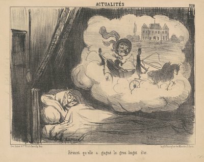 Unelmoi voittavansa suuren kultaharkon. tekijältä Honoré Daumier