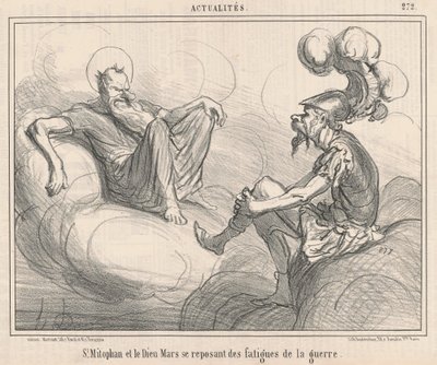 Pyhä Mitofan ja jumala mars... tekijältä Honoré Daumier