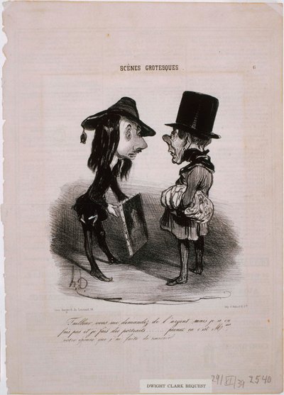 Groteskit kohtaukset: Räätäli...Ota tämä... tekijältä Honoré Daumier