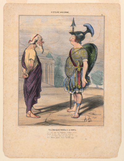 Telemachus palasi hyveeseen tekijältä Honoré Daumier