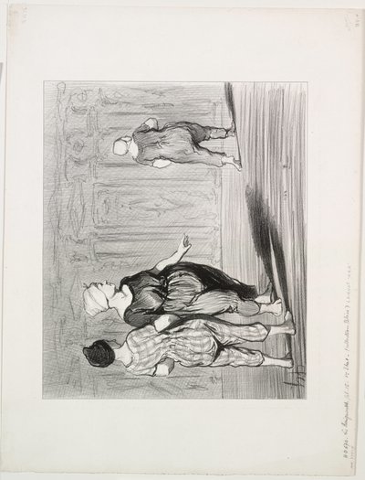The Bathers, levy 15: Se on taas hän, kaunis muoti, rouva Coquardeau! tekijältä Honoré Daumier