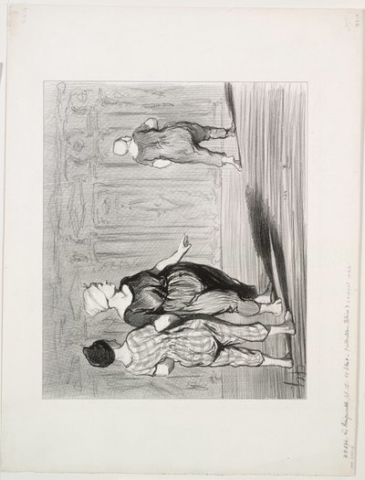 The Bathers, levy 15: Se on taas hän, kaunis muoti, Madame Coquardeau!, 1847. tekijältä Honoré Daumier