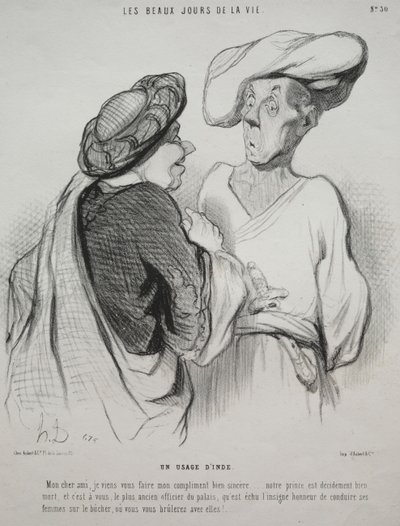 Elämän kauniit päivät, levy 30: Intialainen tapa tekijältä Honoré Daumier