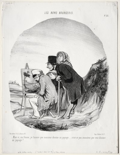 Hyvä porvari, levy 23: Mutta kyllä, rakkaani, vakuutan sinulle, että tämä herrasmies piirtää..., 184 tekijältä Honoré Daumier