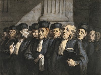 Syyttäjän lakimiehet, 1860-luvun alku tekijältä Honoré Daumier