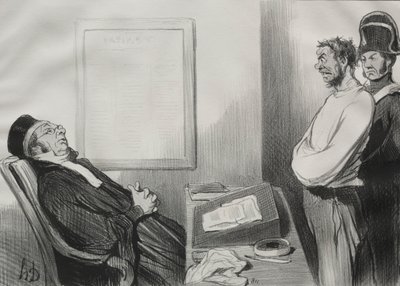 The Men of Justice, levy 15: Olit nälkäinen...Se ei ole syy..., 1845. tekijältä Honoré Daumier