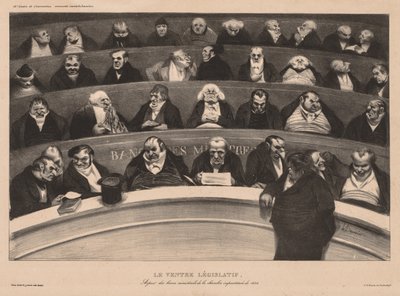 The Monthly Association plate 18: The Legislative Belly, 1834. tekijältä Honoré Daumier