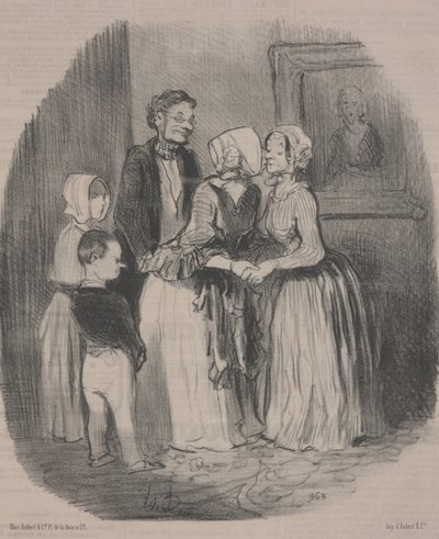 Pakollinen uudenvuoden vierailu Rabourdin-tädille tekijältä Honoré Daumier
