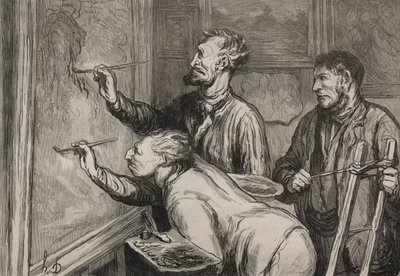 Maalarit: Viimeinen siveltimen veto, vuoden 1868 näyttely. tekijältä Honoré Daumier