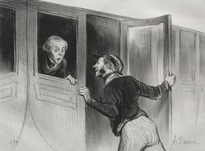 The Railroads, levy 11: Nukkumisen vaara matkalla, 1843. tekijältä Honoré Daumier