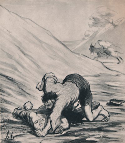The Robbers and the Donkey, noin 1860-luku, 1946. tekijältä Honoré Daumier