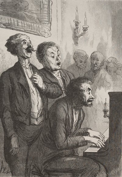 The Singers: The Singers in the Salon. tekijältä Honoré Daumier