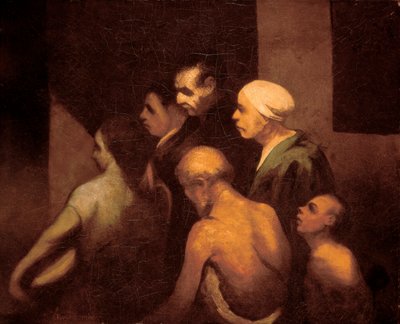 Honore Daumierin (1808-1879) maalaus "Kerjäläiset", n. 1843 tekijältä Honoré Daumier