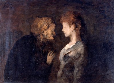 "The luottamus", The Secret, 1828-1879 tekijältä Honoré Daumier