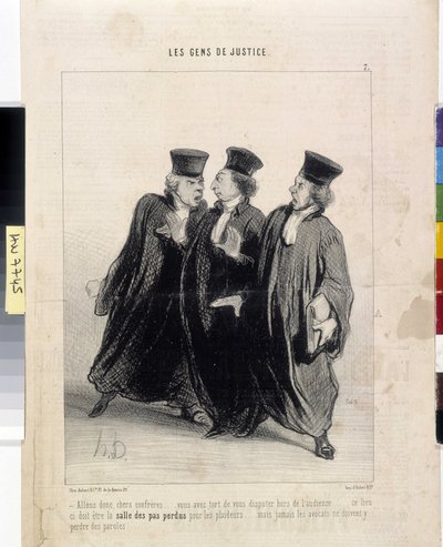 Oikeuden kansan. Sarjakuva Honore Daumier (1808-1879), 37,5x28. Ote sanomalehdestä Le”” Charivari”, Musee des Beaux Arts, Palais Longchamp, Marseille tekijältä Honoré Daumier