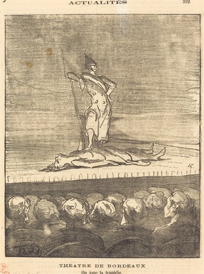 Bordeaux Theater - näytämme tragediaa tekijältä Honoré Daumier