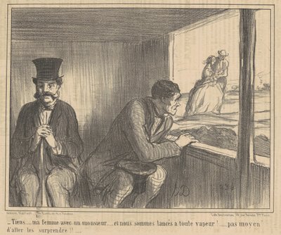 Tässä... vaimoni herrasmiehen kanssa... tekijältä Honoré Daumier