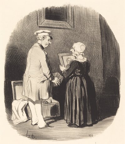 Tässä, vaimoni, tässä on muotokuvani... tekijältä Honoré Daumier