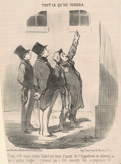 Odota, siinä mennään taas, herra Godard... tekijältä Honoré Daumier