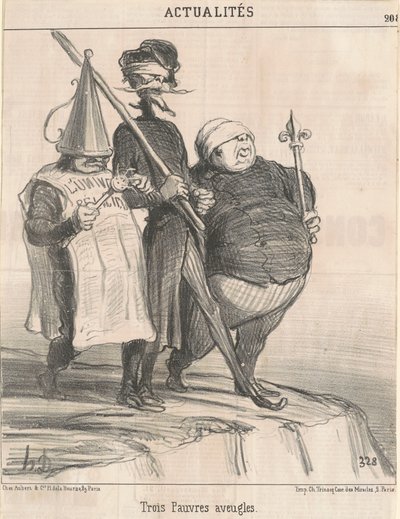 Kolme köyhää sokeaa tekijältä Honoré Daumier