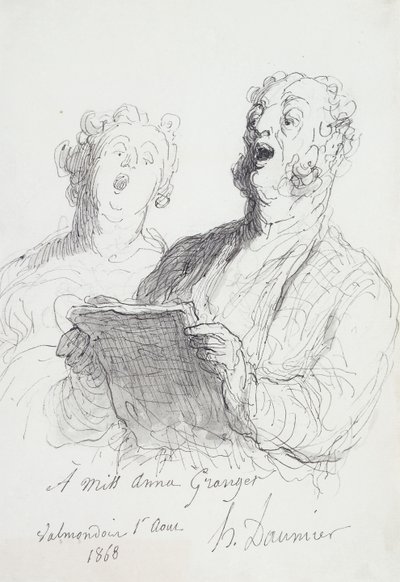 Kaksi laulajaa; Kaksi laulajaa, 1868 tekijältä Honoré Daumier