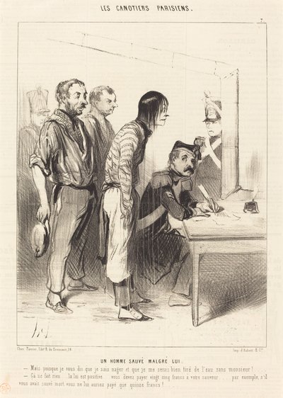 Mies pelastui itsestään huolimatta tekijältä Honoré Daumier
