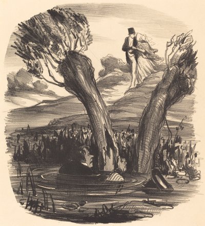 Aviomies poltti mustasukkaisuuden tulessa tekijältä Honoré Daumier