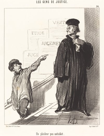 Tyytymätön asianosainen tekijältä Honoré Daumier
