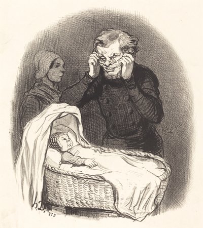 Onnellinen isä tekijältä Honoré Daumier