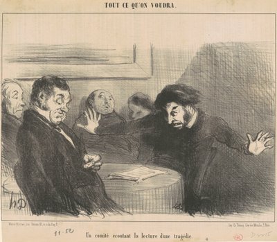 Komitea kuuntelee tragedian käsittelyä tekijältä Honoré Daumier