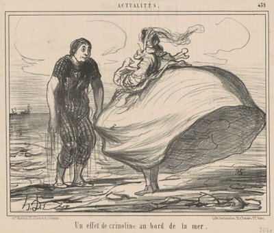 Krinoliiniefekti meren rannalla tekijältä Honoré Daumier
