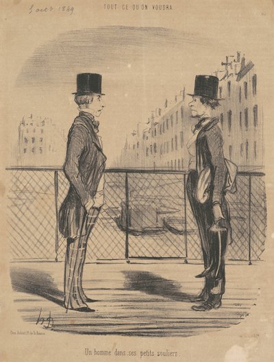 Mies pienissä kengissään tekijältä Honoré Daumier