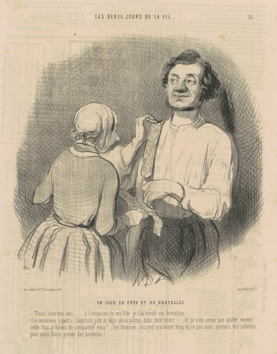 Juhlapäivä ja henkselit tekijältä Honoré Daumier