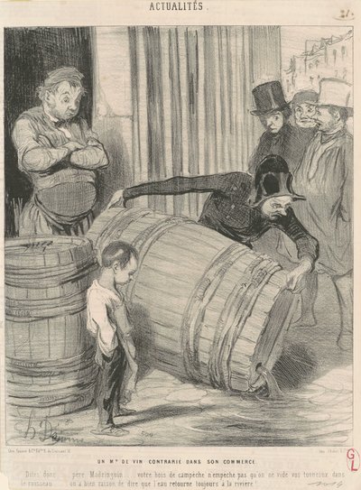 Viinikauppias, joka on järkyttynyt liiketoiminnastaan tekijältä Honoré Daumier