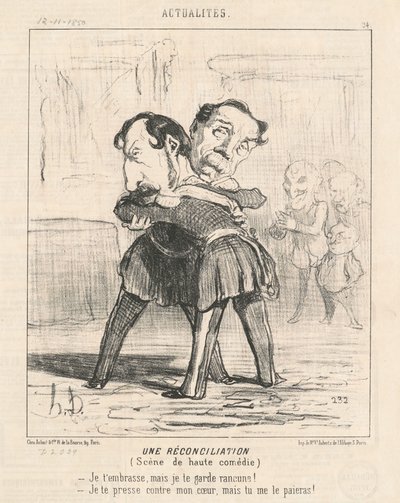 Sovittelu, korkean komedian kohtaus... tekijältä Honoré Daumier