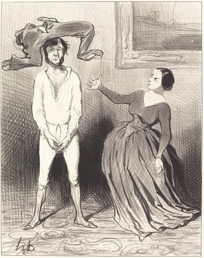 Minun kaltainen nainen... laittoi napin takaisin?... tekijältä Honoré Daumier