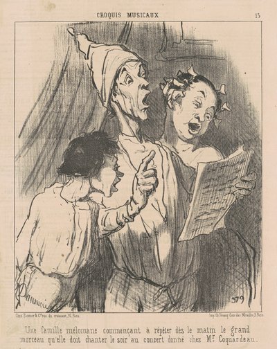 Una família amant de la música...finlandesa tekijältä Honoré Daumier