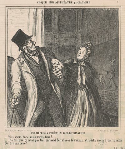 Väärinkäsitys Odeonissa... tekijältä Honoré Daumier