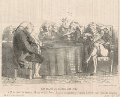 Viiden hengen valtuuston kokous tekijältä Honoré Daumier